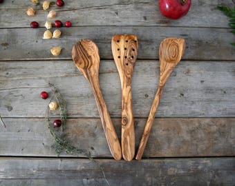 Utensil set , wooden spatula, wooden spoons, wooden utensils , gift for him , gift for her , Wooden kitchen utensils
