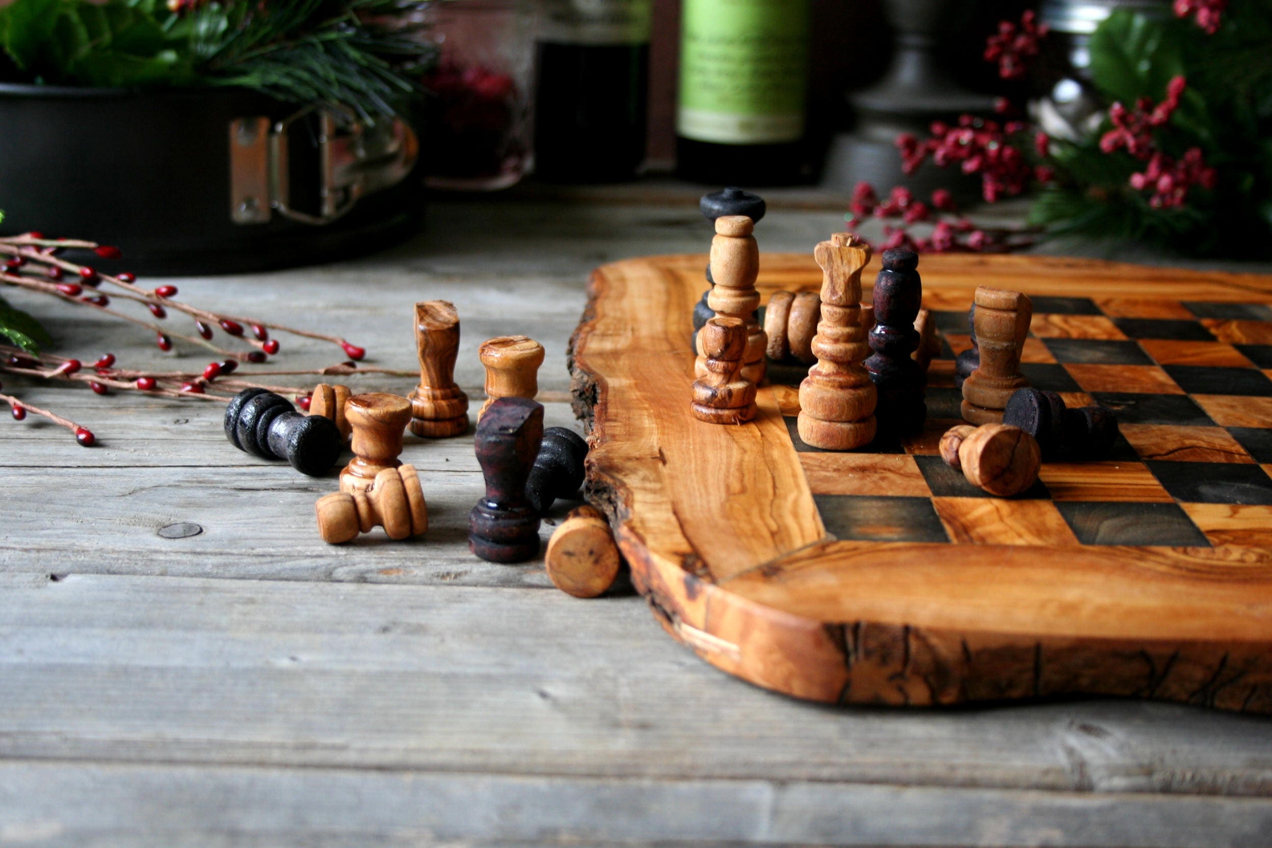 Chess Board Wooden Chess Board Chess Set Wood Chess Board Etsy
