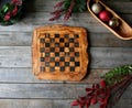 Rustic Chess Set with Rough Edges , wood chess board, birthday gift , gift for him , gift for her, wedding gift product logo