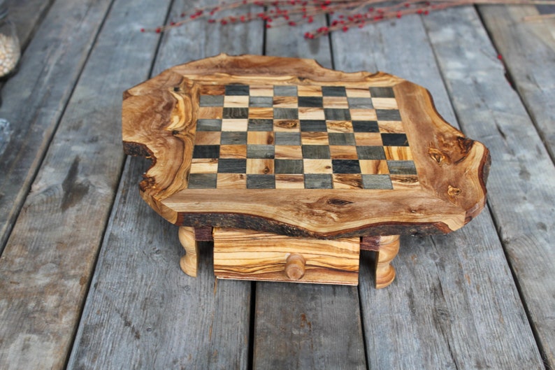 Personalized Chess board, chess set, wooden chessboard, wood chess set, christmas gift, birthday gift, wedding gift, gift for him image 2