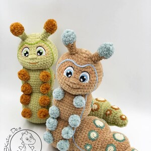 Crochet Pattern Caterpillar Holly Amigurumi PDF Cute Brown Insect Animal Genuine Eyes Stuff Toy For Children Soft &Cuddly Embroider EBook image 3