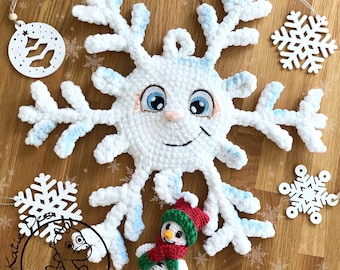 Crochet Pattern Snowflake with Snowman