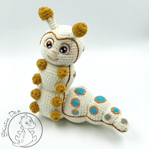 Crochet Pattern Caterpillar Holly Amigurumi PDF Cute Brown Insect Animal Genuine Eyes Stuff Toy For Children Soft &Cuddly Embroider EBook image 2