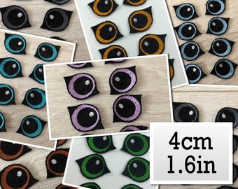 Embroidery Eyes With White Sparkle 4cm For Crochet Toys Sewn Animal Dolls Monsters Handmade DIY Accessories Original Look Appliques