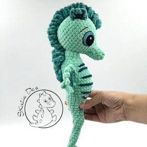 Crochet Pattern Seahorse Flip Amigurumi PDF Cute Brown Sea Animal Genuine Eyes Stuff Toy For Children Soft &Cuddly Embroider EBook image 5