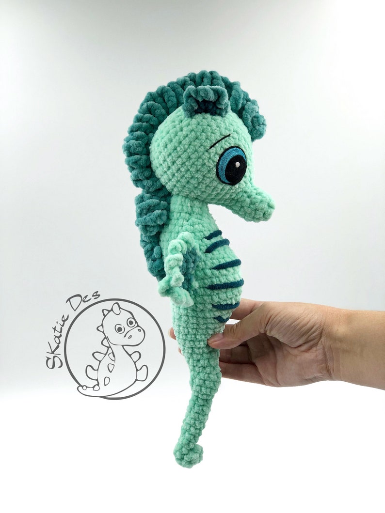 Crochet Pattern Seahorse Flip Amigurumi PDF Cute Brown Sea Animal Genuine Eyes Stuff Toy For Children Soft &Cuddly Embroider EBook image 5