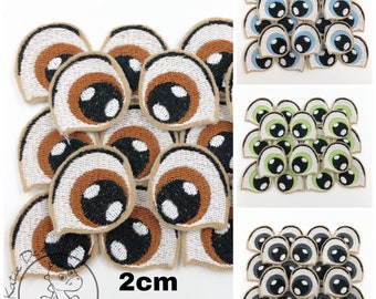 Embroidery Eyes With White Sparkle 2cm For Crochet Toys Sewn Animal Dolls Monsters Handmade DIY Accessories Original Look Appliques