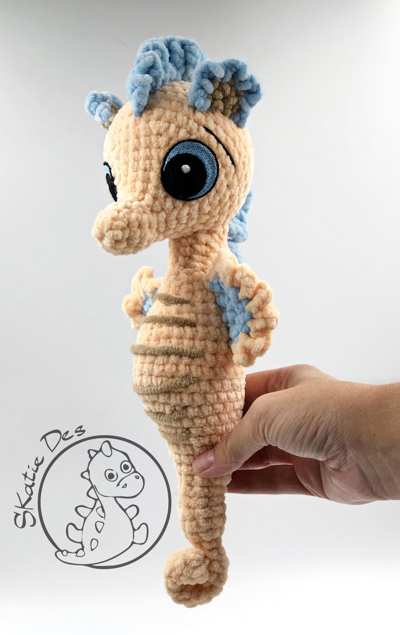 Crochet Pattern Seahorse Flip Amigurumi PDF Cute Brown Sea Animal Genuine Eyes Stuff Toy For Children Soft &Cuddly Embroider EBook image 6