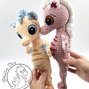 Crochet Pattern Seahorse Flip Amigurumi PDF Cute Brown Sea Animal Genuine Eyes Stuff Toy For Children Soft &Cuddly Embroider EBook image 4