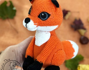 Crochet Pattern Fox Felix Amigurumi PDF Cute Orange and White Fox Genuine Eyes Stuff Toy for Children Polar/Forest animal Embroider EBook