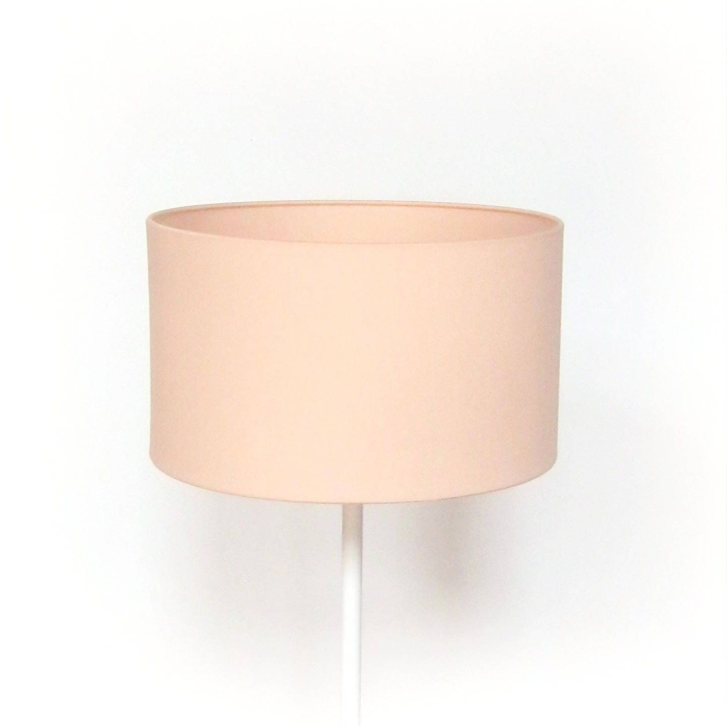 Abat-Jour Rond Tissu Uni Pour Pied de Lampe Lampadaire ou Suspension Beige Jaune Orange Rose Rouge V