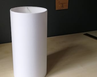 Lampshade socket E14 opaque 12 / 15 / 18/ 20 cm round tube in plain cotton fabric colors white yellow orange pink red green blue gray black