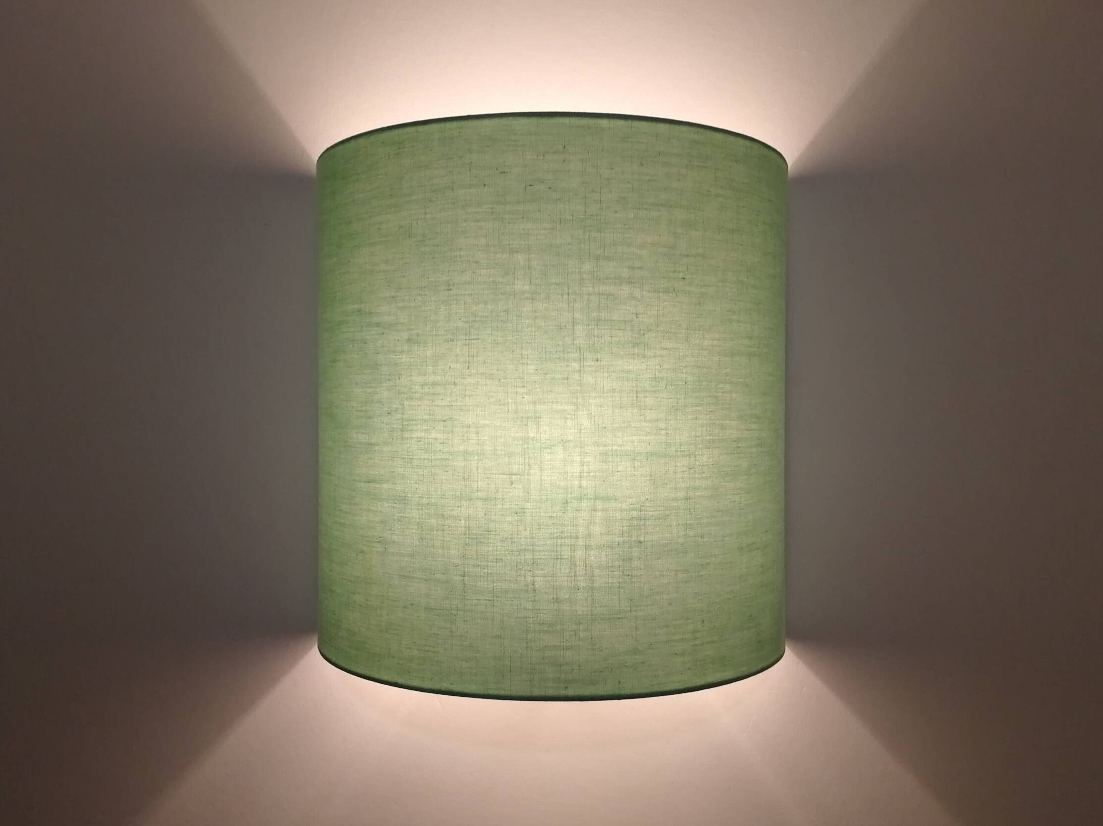 Applique Murale en Demi-Cercle Design Tissu Uni Vert Anis Menthe/Kaki Entrée Salon Séjour Bureau Cha