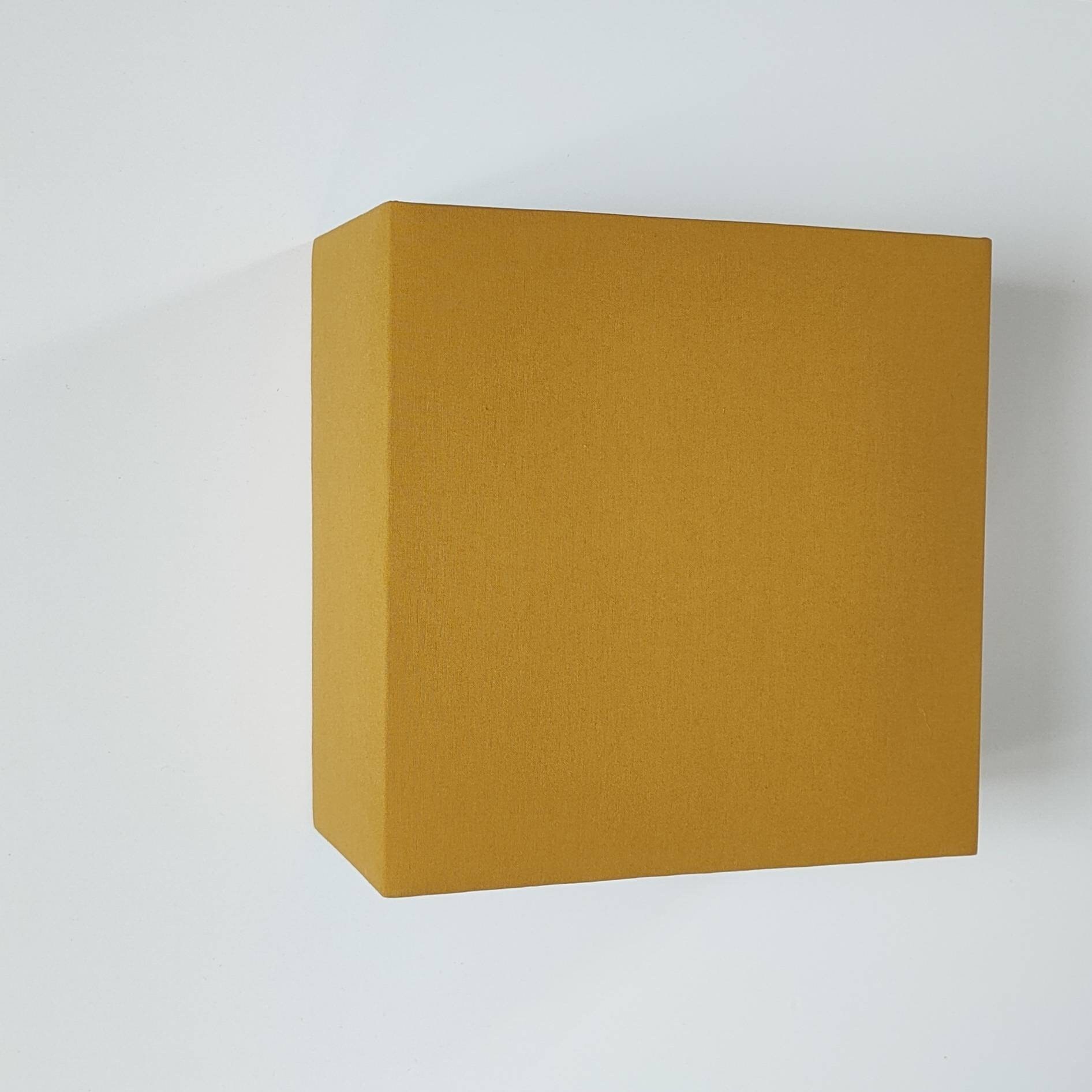 Applique Murale Carrée en Tissu Coton Jaune Pâle /Jaune Poussin Vif Moutarde