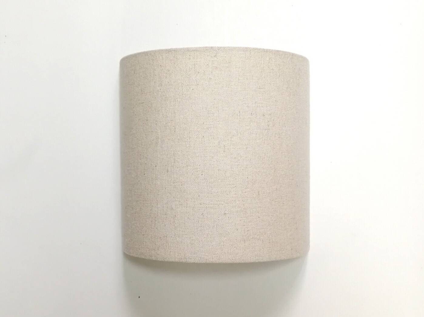 Applique Murale Demi-Lune Unie Blanc /Blanc Cassé /Écru Beige en Toile de Lin et Coton