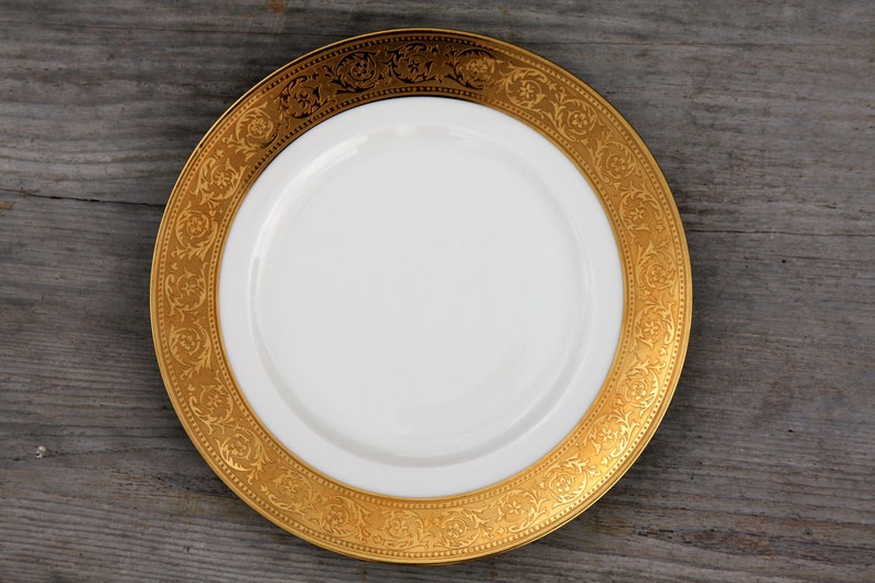 Limoges porcelain cake plate from Haviland Thistle gold model