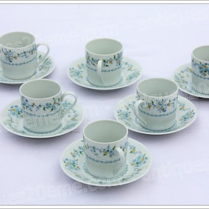 Limoges porcelain 6 coffee cups from Tharaud, Sylvia model