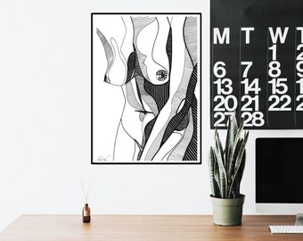 Minimalist wall art/Monochrome Print/Black & White Poster/Art Print/Illustration art/Wall decor/Giclée print/Signed by designer