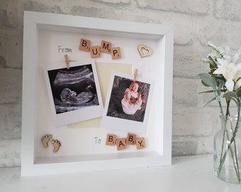 First scan 3d keepsake photo frame with poem unknown gender bump frame Christmas Gift from bump