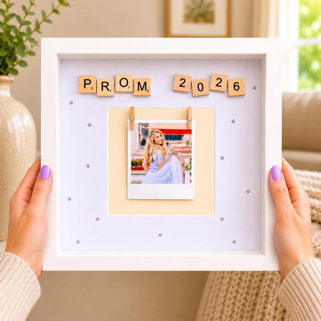 Prom Frame Personalised Prom Photo Frame With Wooden Scrabble Tiles | School Prom ...