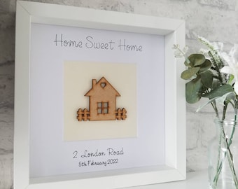 Cadre cadeau personnalisé pour la maison neuve | Première maison | Home sweet home | cadeau pour la maison neuve | Cadeau de déménagement