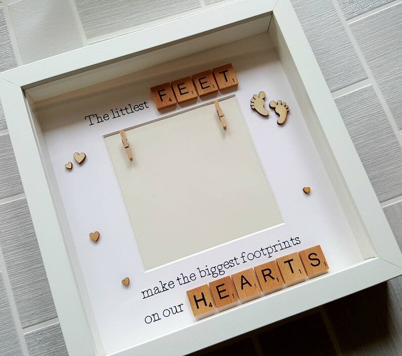 The littlest feet make the biggest footprints scrabble photo Etsy