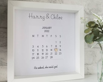 Personalisierter Verlobungskalender, Verlobungsgeschenk, Paargeschenk