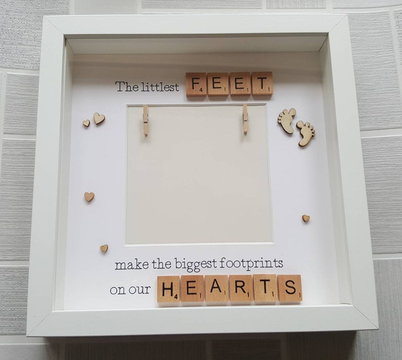 The littlest feet make the biggest footprints scrabble photo Etsy