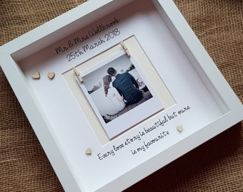 Personalised wedding photo frame, Wedding gift, valentines gift, newlywed gift
