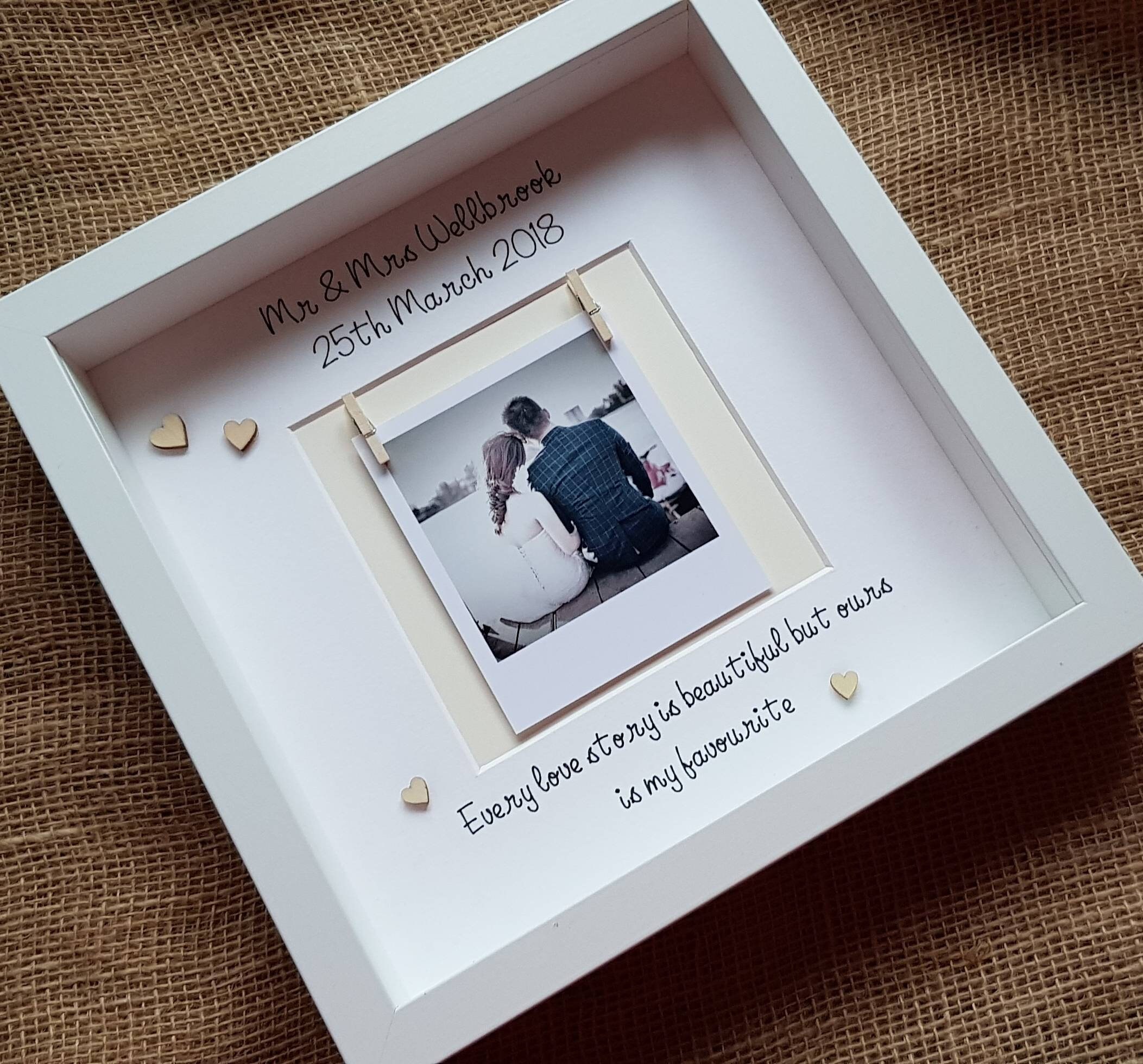 Personalised Wedding Photo Frame Wedding Gift Valentines Etsy UK