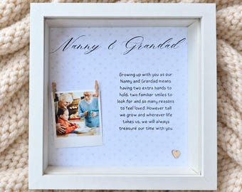 Nanny and Grandad Photo Frame | Grandparents Gift from Grandchildren |Christmas or Birthday Keepsake