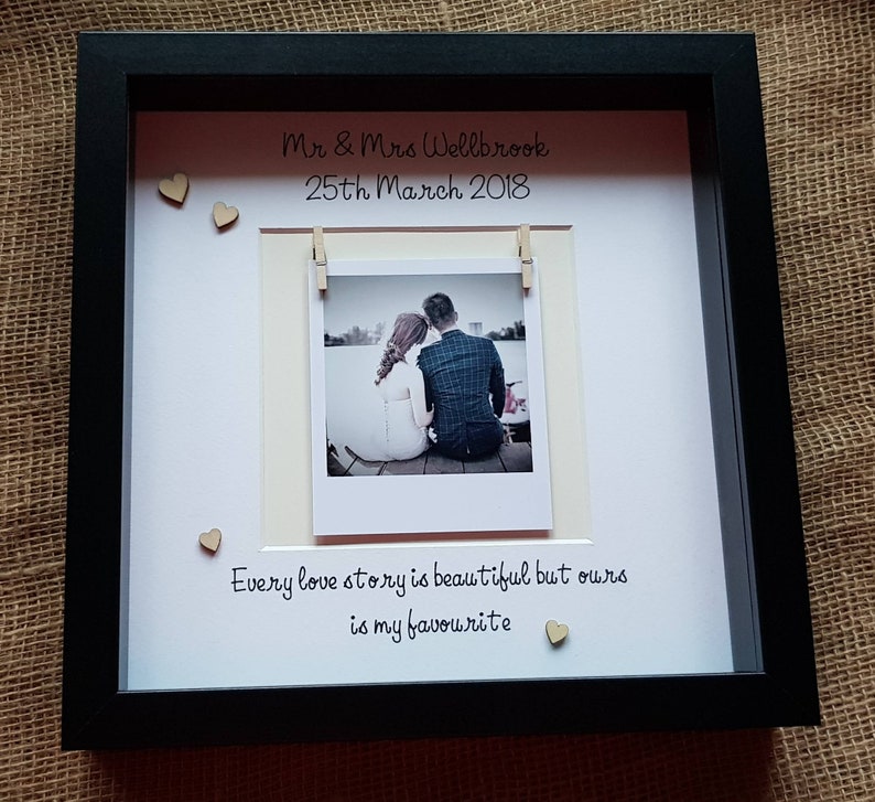 Personalised Wedding Photo Frame Wedding Gift Valentines Etsy UK