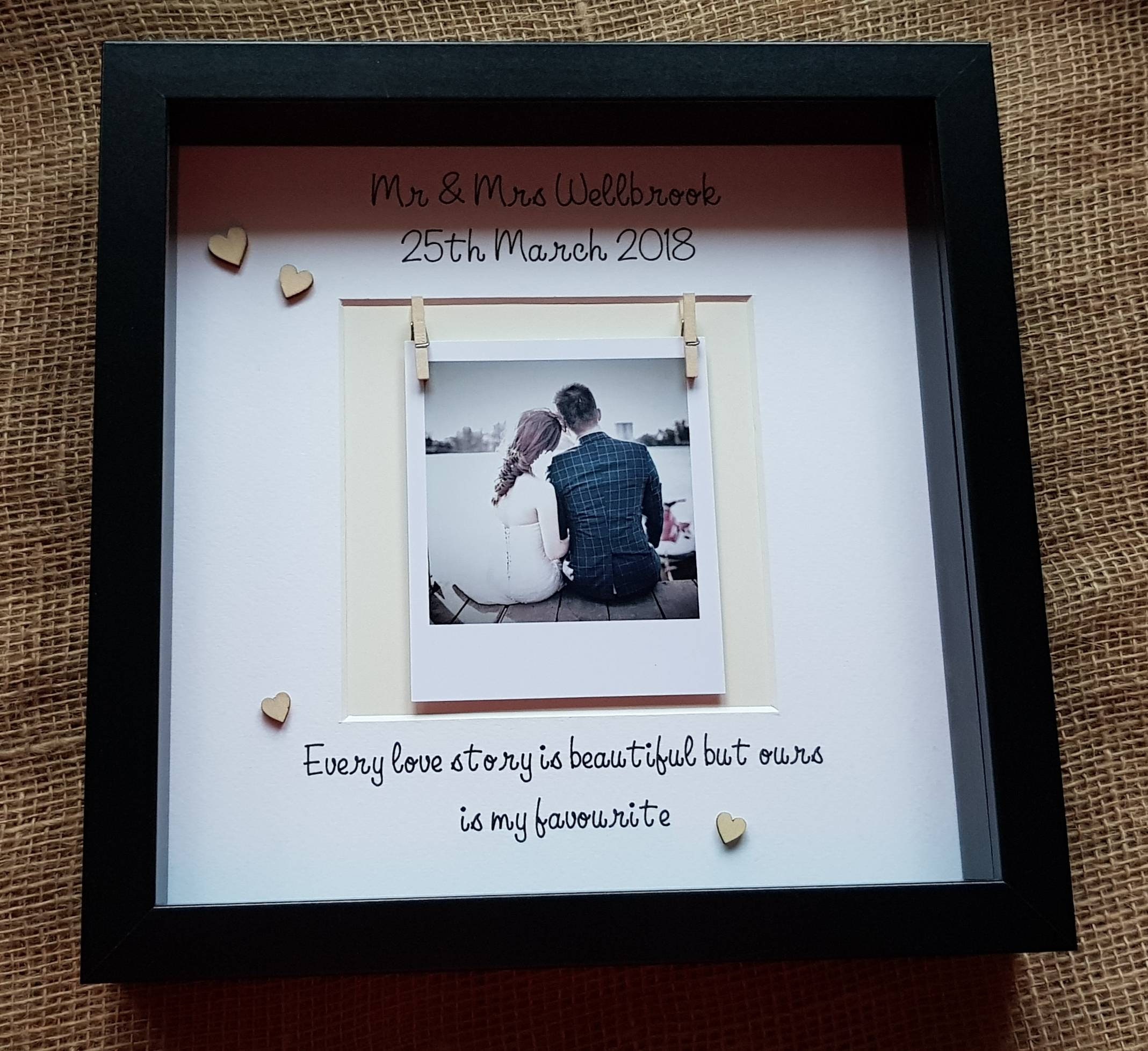 Personalised Wedding Photo Frame Wedding Gift Valentines Etsy UK