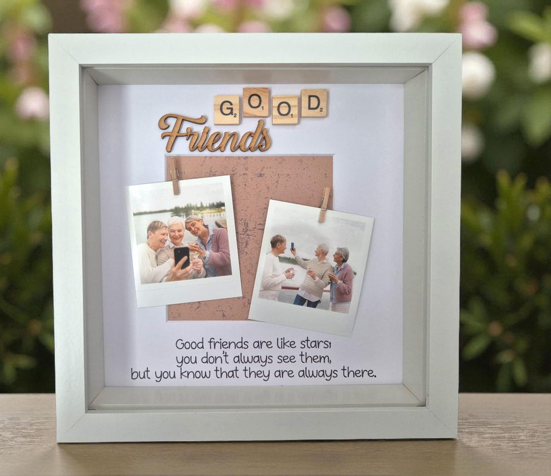 Friend Photo Frame Message Good Friends Photo Frame With Two Photos | Friend Gift | Christmas Gift ...