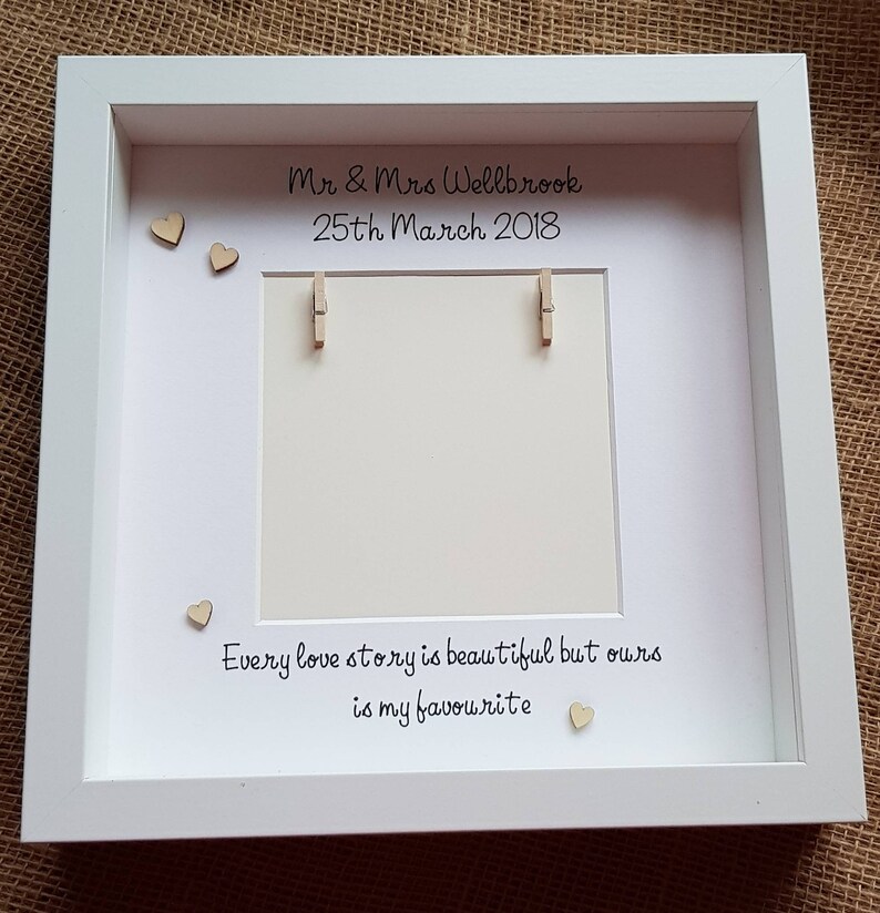 Personalised Wedding Photo Frame Wedding Gift Valentines Etsy UK