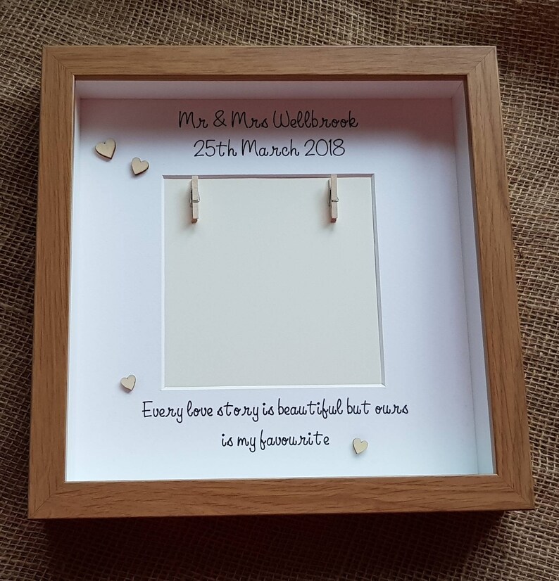 Personalised Wedding Photo Frame Wedding Gift Valentines Etsy UK
