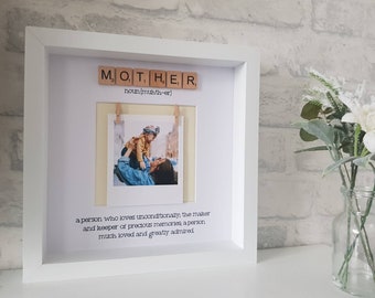 Mother definition photo frame with wooden letter tiles | Mothers day gift | Mum's birthday