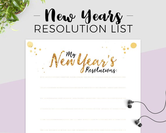 2018 New Year S Resolution List Printable A4 Size