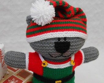 Santa's Elf Teddy Bear Knitting Pattern PDF Santa's Workshop Elf