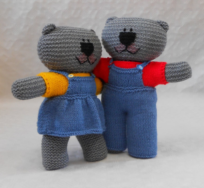 Knit Boy Teddy Bear Clothes PDF Knitting Pattern for Dungarees Trousers