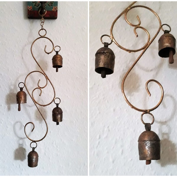 Vintage Wind Copper Chime Bells Swirl Volute Whorl Carillon Mobile Eolien Chimes India Handgemaakte Kutch Kutchi Metal Garden kerstcadeau