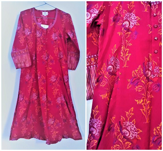Vintage Anokhi Kurta Dress Cotton India XS size Ha