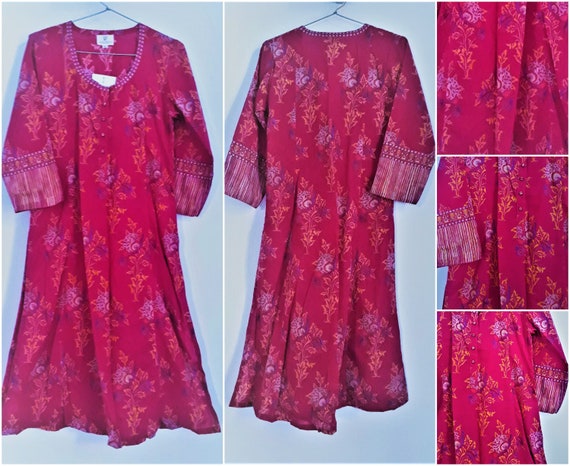Vintage Anokhi Kurta Dress Cotton India XS size H… - image 2