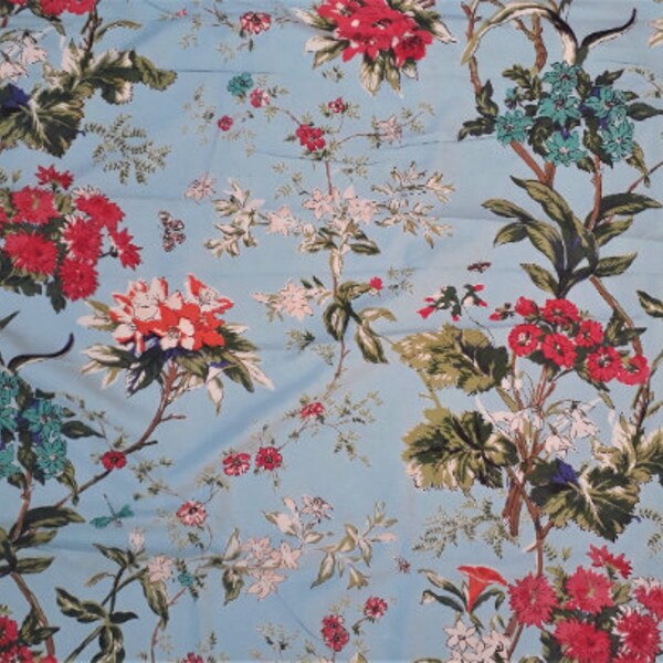 Screen Printed Red Fabric Etsy