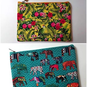 Estuche de maquillaje de belleza de 22 x 16 cm, estuche para lápices, bolso de mano, neceser rectangular, mandala, lona impermeable, colorido, dorado, bohemio, India.