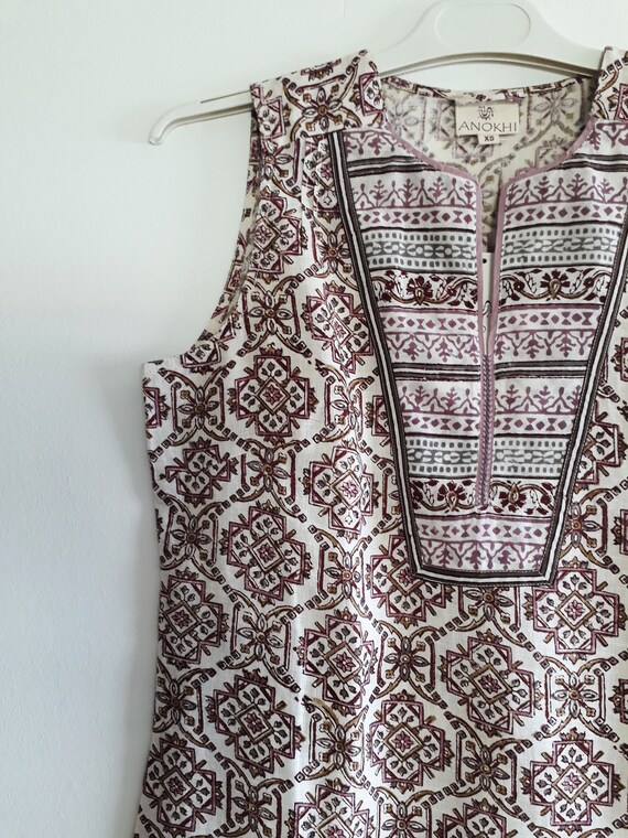 Sleevless Tunic Kurta Shirt Top Vintage Anokhi pu… - image 5