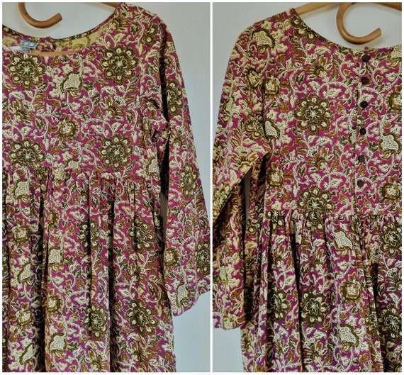 Vintage Cottons Jaipur Kurta Dress Cotton India S… - image 10