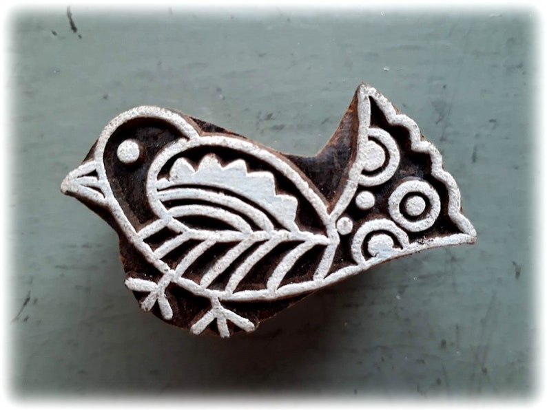 Wooden block printhand block printBIRD5 X 3.5 cmSmall birdwooden stamphand carvedHand craftedFabrictextilepaperscrapbookingINDIA