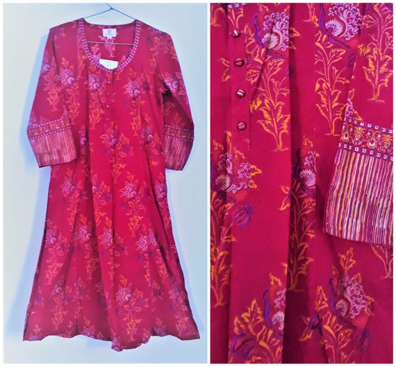Vintage Anokhi Kurta Dress Cotton India XS size H… - image 7
