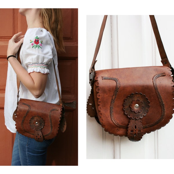 Leather bag, Shoulder bag, Leather purse, Handmade leather bag, Vintage leather bag, boho bag leather bag women, brown leather bag